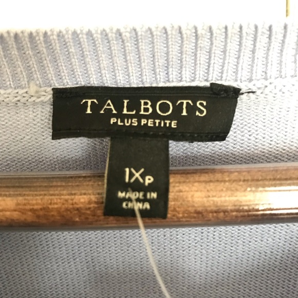 NWT Talbot sweater. Size 1Xp. Sky blue with dark navy blue nautical design. - Picture 12 of 12